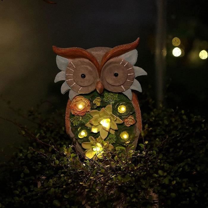 Lumière Solaire Hibou Jardin - LED Étanche IP65 - Décoration Nocturne 45cm