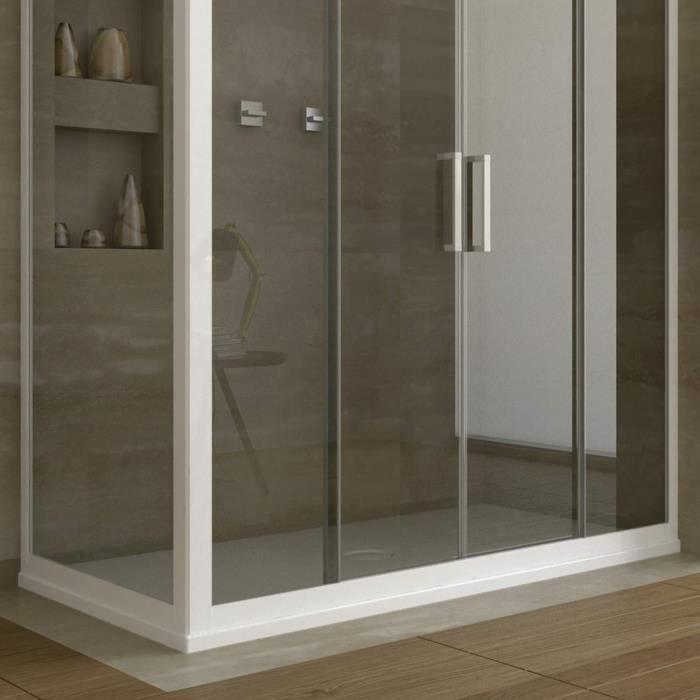 Pare-baignoire Coulissant Central Forte - PVC, Hauteur 150 Cm - Longueur De 140 à 170 Cm