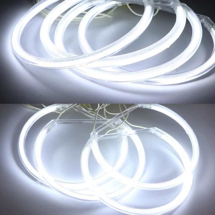 Reminnbor Angel Eyes CCFL Halo Anneaux Lumière Blanche Haute Luminosité Pour BMW E46 – Lot De 4 Anneaux + Accessoires