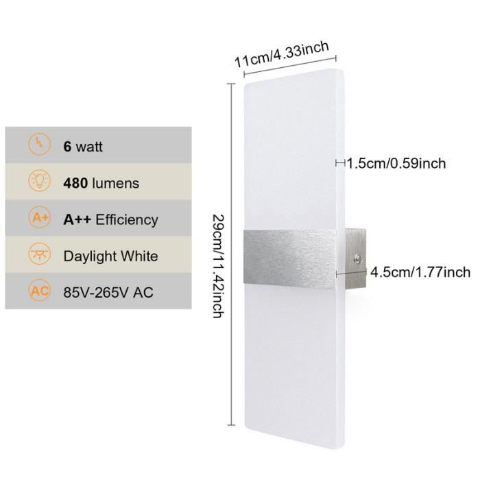 Einfeben - Applique Murale LED 18W capteur LED IP65 éclairage