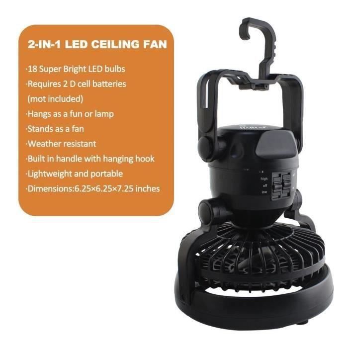 Sendowtek Ventilateur De Camping 10400mAh - Ventilateur USB Rechargeable Avec Lumière LED, Crochet Et Vitesses Réglables Sendowtek Ventilateur De Camping 10400mAh - Ventilateur USB Rechargeable Avec Lumière LED, Crochet Et Vitesses Réglables