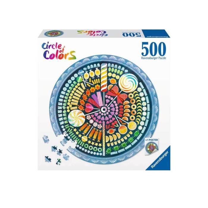 Puzzle Rond Ravensburger 500 Pièces – Barbie – Iconique Depuis 1959 – Diamètre 52 Cm – Qualité Supérieure – Dès 10 Ans
