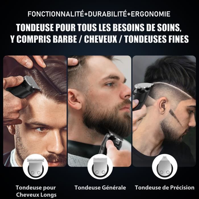 SEJOY Tondeuse Cheveux Hommes Professionnel Sans Fil Rechargeable LED, 20  Hauteurs De Coupe De 1 à 20mm, Lames En Alliage, Bleu - Cdiscount  Electroménager