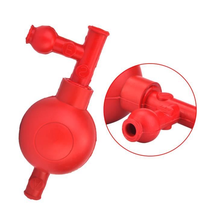Poire D'Aspiration En Caoutchouc Rouge Pour Pipetage Précis - 3 Ouvertures, Remplisseur Pipette Sûr Et Durable