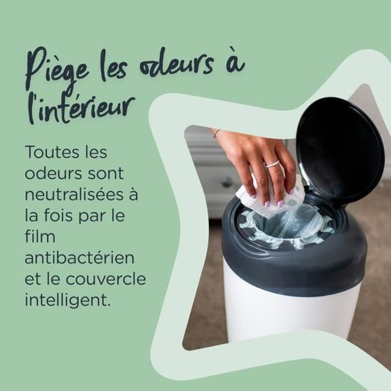 ANNTIM Lot De 10 Recharges Sacs Poubelle Couches 4,5m - Compatible Tommee Tippee, Genie Et Plus