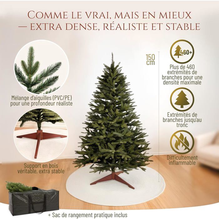 Sapin De Noël 210cm Artificiel Avec Neige Et Pommes De Pin Bildsberg | Leroy Merlin