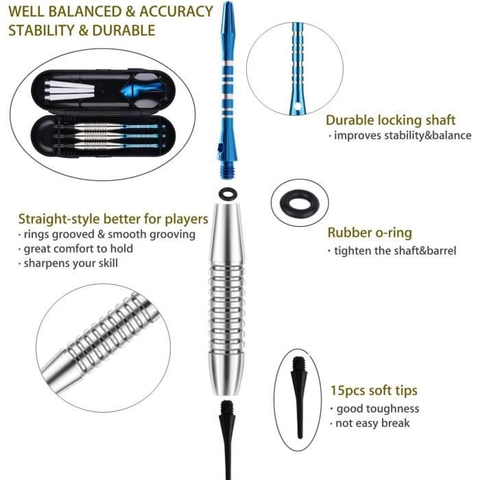 Fléchettes Souples Champify - Lot De 3 Avec 30 Pointes Et Accessoires | 18 G, Précision Maximale - 2