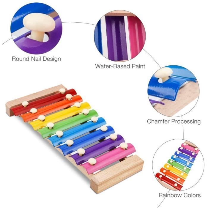 Xylophone pour bébé - OMABETA - Éducatif - ABS - Couleur Bleu