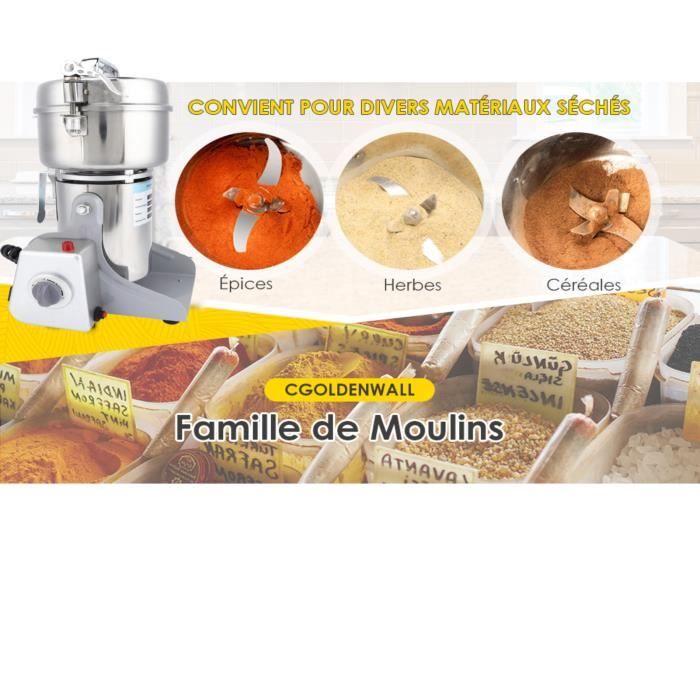 Moulin Céréales Grains électrique,500g Portable Grinder 220V Moulin à  épices mit 3 Lames ,pour céréales