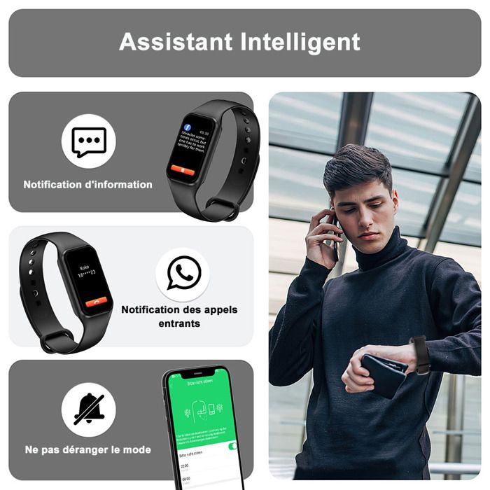 Montre Connectée Sport Android Ios Smartwatch V4.0 Cardio