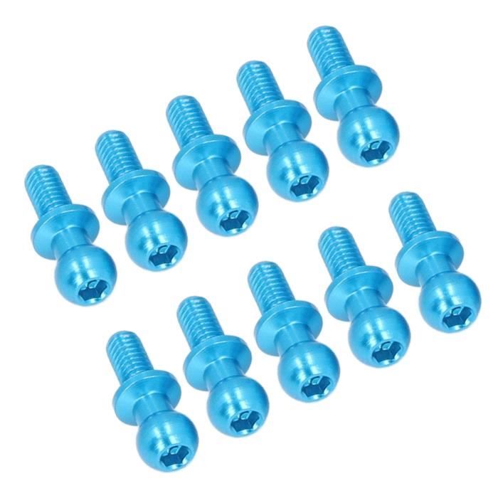 Dilwe 10 Pièces RC en Alliage D'aluminium Rotule Lien Piste Tige Rotule Vis Lien Tige Amortisseur Fin Compatible avec TT01 TT02 RC Rotule Lien Tige RC
