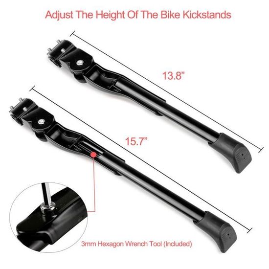Vélo Béquille Aluminium Réglable Vélo Kick stand Bicycle Rack Support g1t 