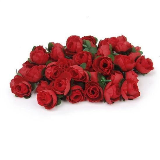 50 Roses Blanches Artificielles 7cm - Pour Mariage, Déco, Accessoires Cheveux - PVC Laiteux