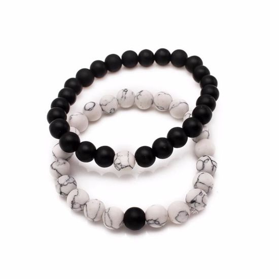 Bijoux Faits Main Bracelet pour Couple AITU Bracelet Bracelet Chakra Bracelet Multicolore avec Perles de Pierre Naturelle