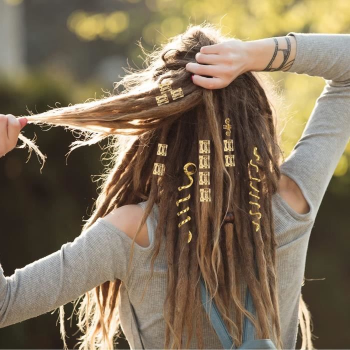 63 Perles Cheveux Vikings - Spiral Métal Pour Tresses