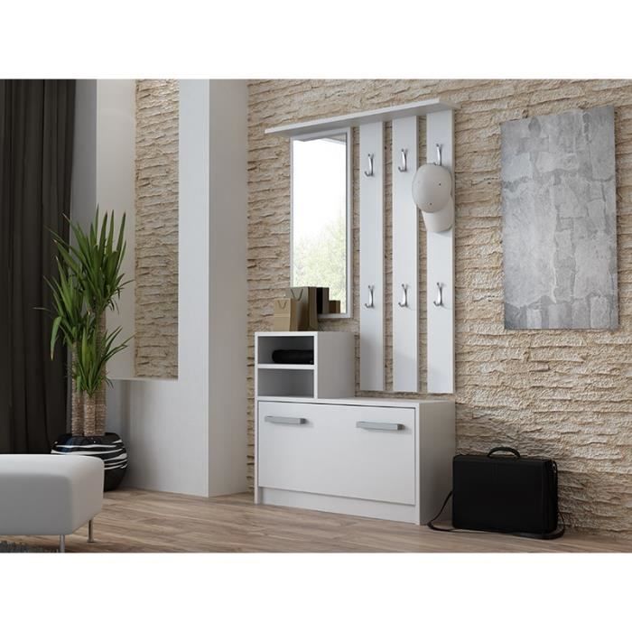 Vestiaire d'entrée - Meuble d'entrée - YESFIR - 85 cm - vert bouteille - armoire à chaussures - portemanteau - miroir - Maison