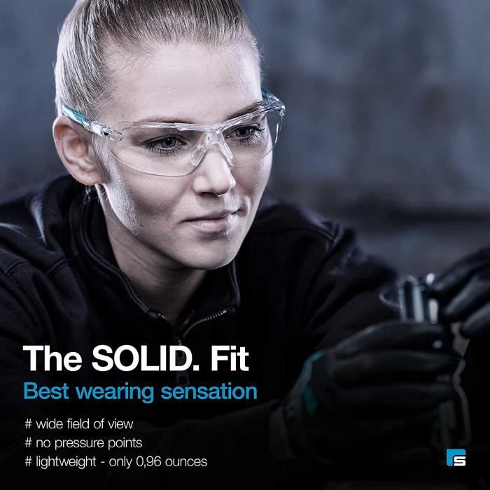 SOLID. lunette de protection travail avec ajustement parfait