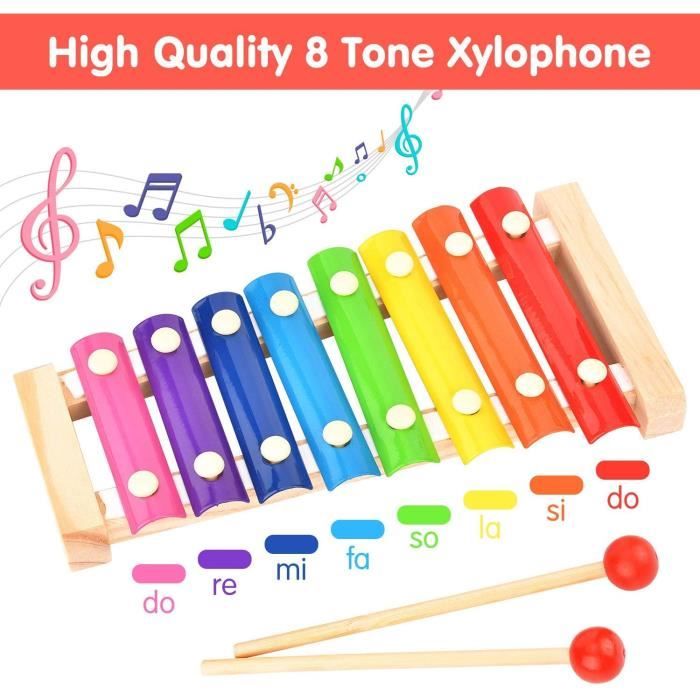 Omabeta Xylophone pour bébé Xylophone Bébé Éducatif Intéressant ABS