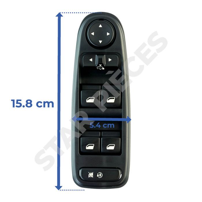 Bouton Lève-vitre Conducteur Pour Citroën C4 Picasso / Grand Picasso (2006-2013) - Avec Réglage Rétroviseurs Rabattables - Référence 6554YH - 4