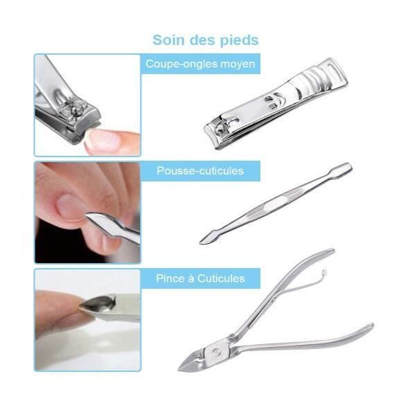 Trousse De Manucure - 10 Pièces - Coupe-ongles En Acier Inoxydable - Taille 15x10 Cm - NEUF
