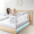 BARRIERE DE LIT BEBE Kids Supply [180x80 cm] sûre et réglable en hauteur [70-90 cm] Protection antichute pour lit d'enfant lit de-0