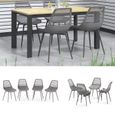 OK-Living Chaise de jardin Chaise de terrasse Chaise de balcon Klaas gris Chaise avec siège-baquet (Lot de 4)-0
