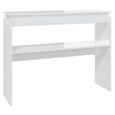 Table console OVONNI - Blanc brillant - 102x30x80 cm - Meuble d'entrée contemporain design-0
