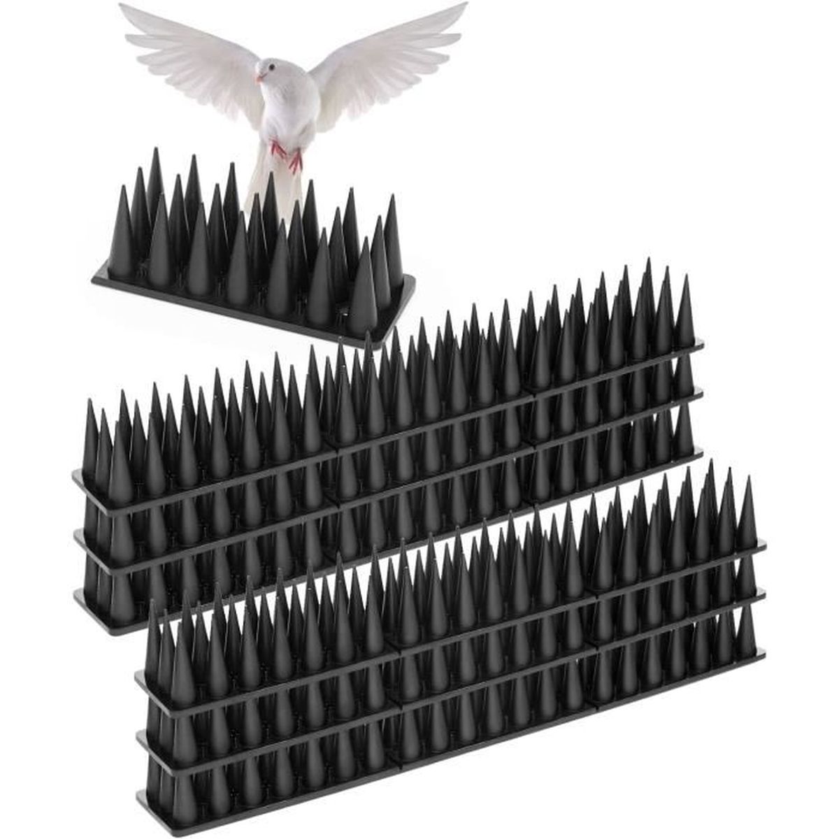 TronicXL Lot 10 Pics Anti-Pigeons 50 Cm (Total 5 M) – Répulsif Oiseaux En Plastique Vert Durable – Protection Toits, Balcons, Rebords Contre Pigeons, Corbeaux, Mouettes
