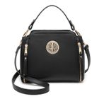 Miss Lulu Sac a Main Femme en Cuir Pu Sac Bandoulière Femme 25x21x12cm Sac Bandoulières Avec Sangle Réglable Sac Fourre-tout Noir