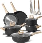 Just Perfecto 15 Pieces Induction Pans Set - Ensemble De Casseroles Avec Couvercle En Silicone Pour Toutes Les Sources De Chaleur