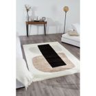 Tapis - NAZAR RUGS - KARENA - 160x230 cm - Graphique - Beige, Gris, Noir