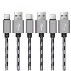 OuiSmart® Pack de 3 Câbles chargeurs 1m en nylon tressé USB Type C argent pour Samsung Galaxy Xiaomi Huawei LG Honor