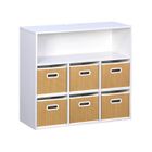 SWEEEK Meuble de rangement enfant 6 paniers fibre végétale Camille