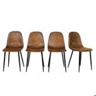 URBAN MEUBLE Lot de 4 chaises de salle à manger vintage – Effet vieilli – Idéales pour la maison et la salle à manger – Marron