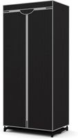 GOPLUS Armoire de Rangement en Tissu Penderie de Chambre 75 x 50 x 170 cm Noir