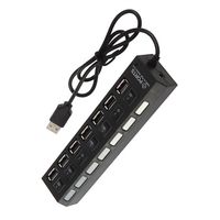 CENBLUE Premium 7 Ports USB Hub Expansion USB 2.0 Switch Cable Adapter Pour PS3, Xbox, Wii, PC, MAC – Noir