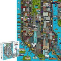 Puzzle bopster 8-bit pixels New York de 1000 pièces pour enfants, adolescents et adultes  70 x 50 cm Niveau 3
