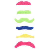 6 Moustaches adhésives fluos - Marque - 232470 - Vert - Adulte - Intérieur - 6 pièces