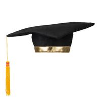 Toque de Diplomé Doré - Accessoire de déguisement - Mixte - Noir - A partir de 18 ans