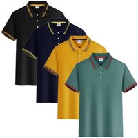 Lot de 4 Polo Homme T-Shirt Manches Courtes Couleur Unie Casual Top Ete Respirant Tissu Confortable