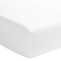 Drap housse blanc 100% coton biologique bonnet 40 cm 160x200 cm - Blanc - Fabriqué en France - Terre de Nuit