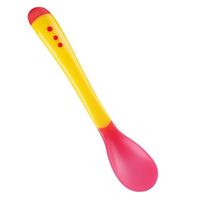 COUVERTS BEBE,yellow spoon--Cuillère à détection de température douce pour bébé, sécurité bébé apprentissage cuillère fourchette enf