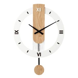 Horloge Murale En Bois Avec Balancier - Style Vintage, Piles Incluses