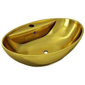LAVABO - VASQUE Lavabo ovale en céramique doré - VIDAXL - 58,5 x 3
