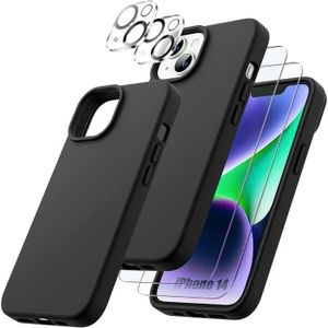 CLYDITE Coque IPhone 14 Rouge + Verre Trempé - Appareil Photo Coulissant, Support Rotatif, Compatible MagSafe