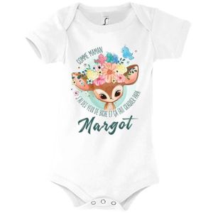 BODY Margot | Body bébé prénom fille | Comme Maman yeux de biche | Vêtement bébé adorable pour nouv 3-6-mois