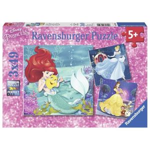 PUZZLE Puzzle 49 pièces 3 Puzzles - Disney Princesses