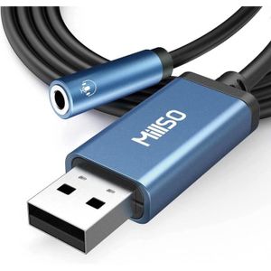 SABRENT Carte Son Externe, Adaptateur Audio USB vers 3,5mm Jack,  convertisseur de Carte Son USB avec Stéréo, Micro, pour PS4, PS5, PC  Laptop, Compatible avec Windows, Mac Plug and Play (AU-MMSA) 