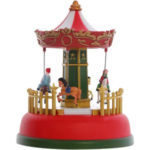 VILLAGE - MANÈGE Carrousel de Noël musical animé, 15 cm, mini carro