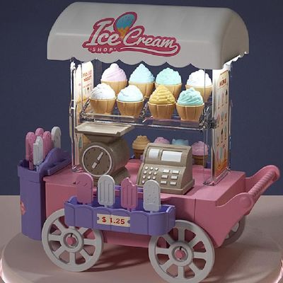 Glacier Jouet 72 Pièces – Marchande De Crème Glacée, Cornets, Tasses, Boules, Garnitures – Jeu De Rôle, Cadeau Filles Garçons 3-5 Ans